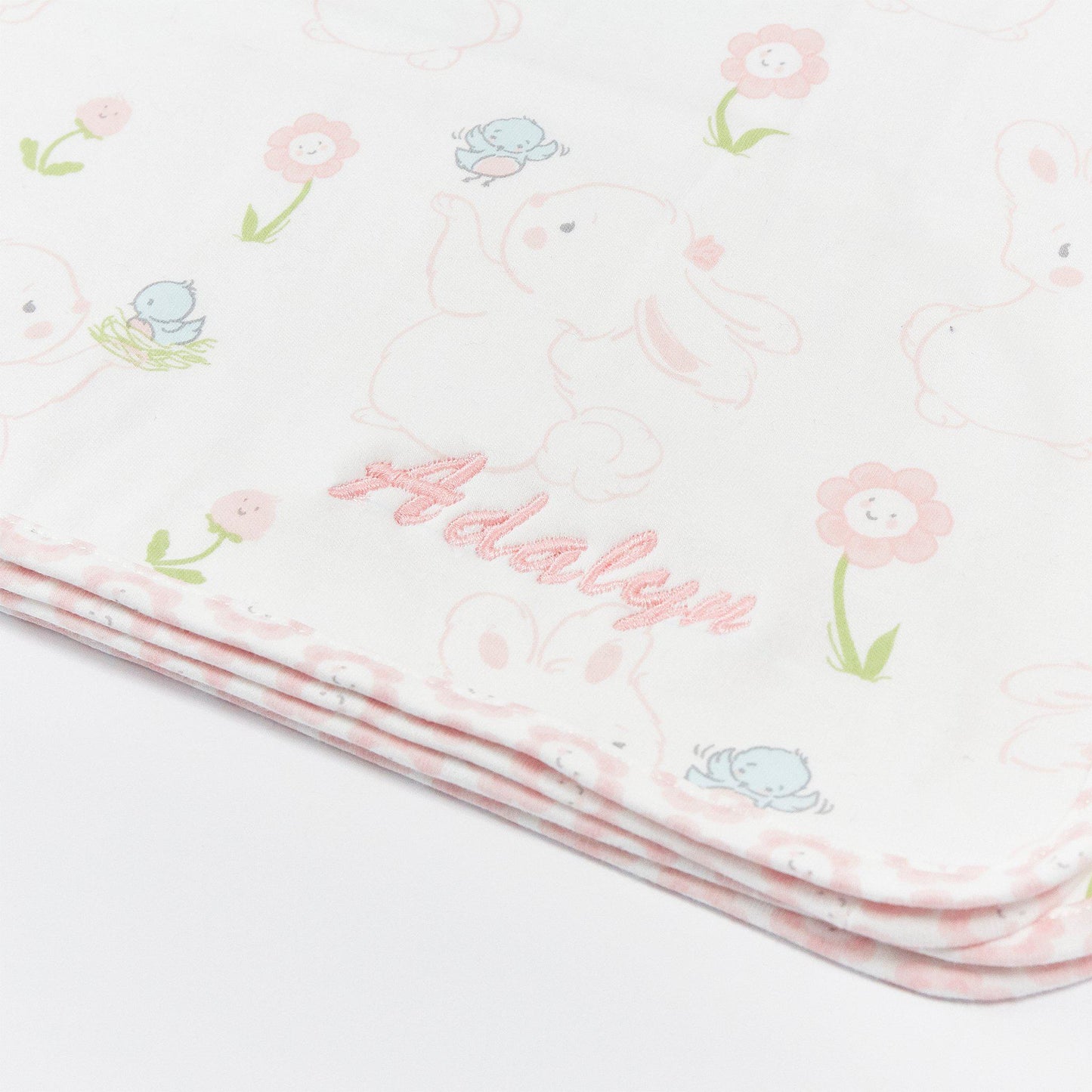 RETIRED - Blossom Bunny Receiving Blanket