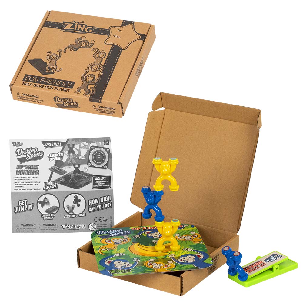 Flip & Stack Monkeys | Magnetic Skill Desk Game - Desktop Sports