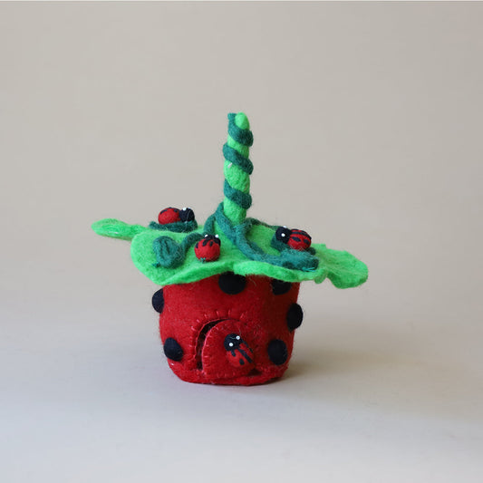Tiny Felt Red Ladybird Home