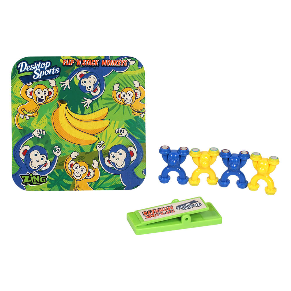 Flip & Stack Monkeys | Magnetic Skill Desk Game - Desktop Sports