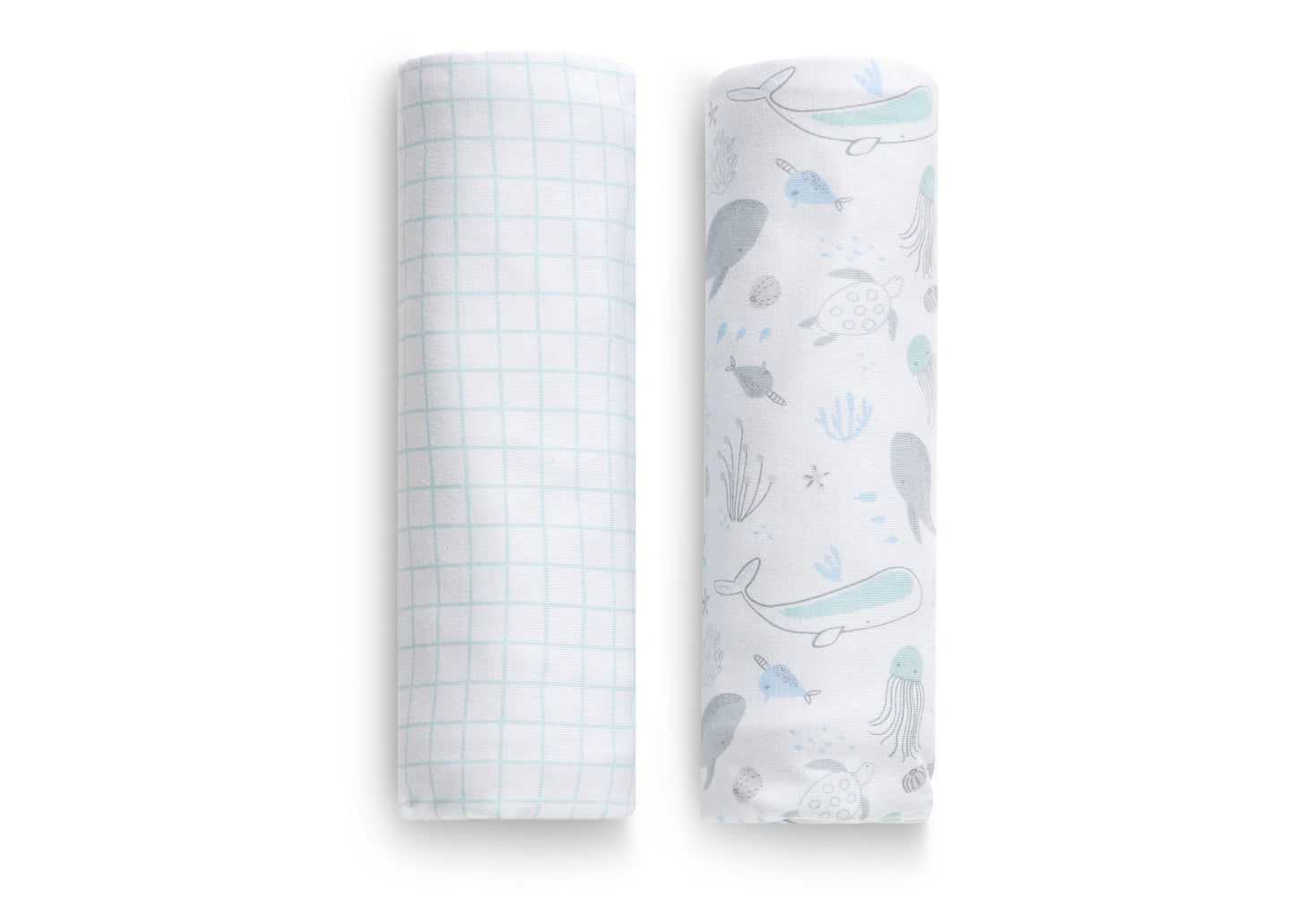 100% Organic Jersey Cotton Baby Receiving Blankets - 2 Pack