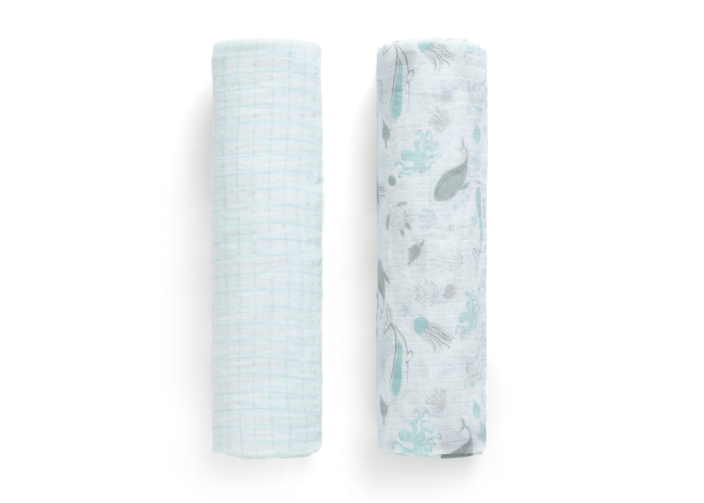 100% Cotton Muslin Baby Receiving Blankets - 2 Pack
