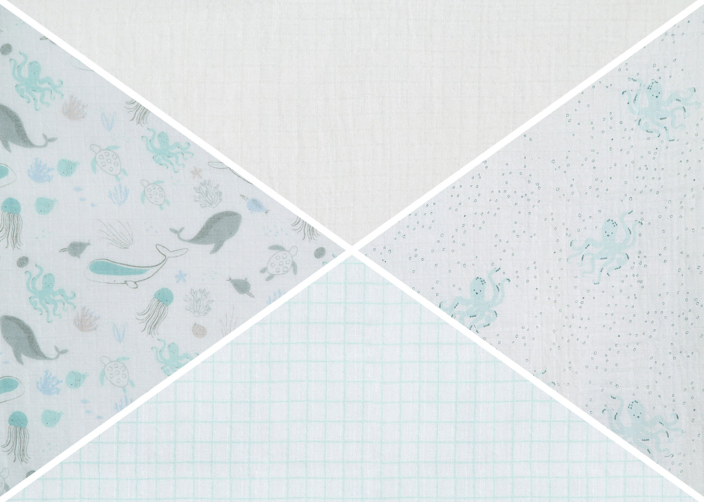 100% Cotton Muslin Baby Receiving Blankets - 4 Pack